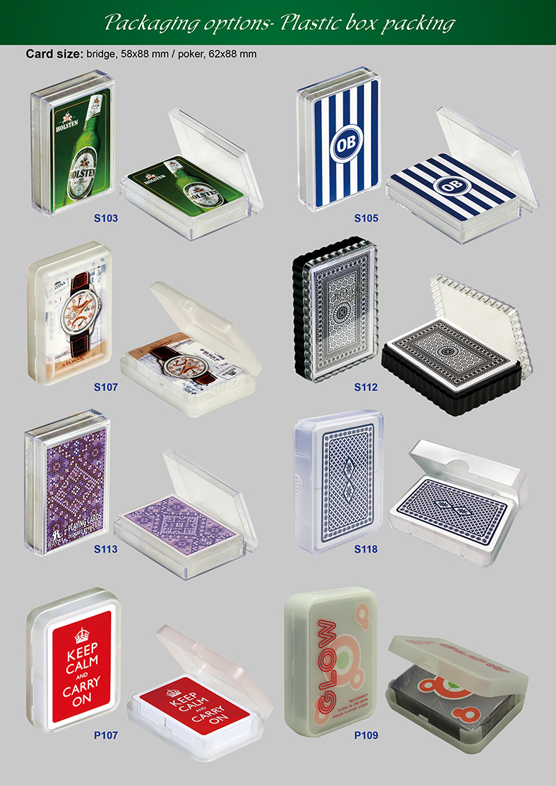 set di carte da gioco con scatola di plastica